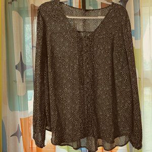 Torrid 2 dress shirt black & white polka dots